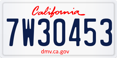 CA license plate 7W30453