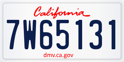 CA license plate 7W65131