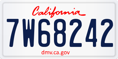 CA license plate 7W68242