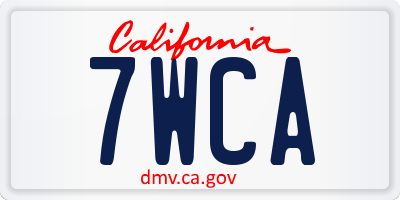 CA license plate 7WCA