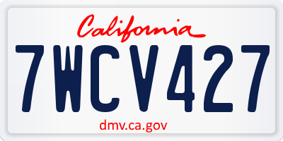 CA license plate 7WCV427