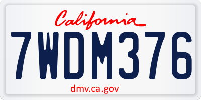 CA license plate 7WDM376