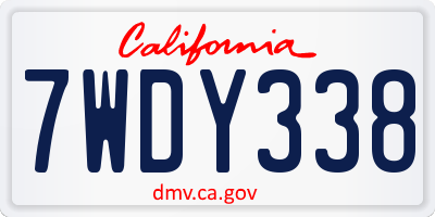 CA license plate 7WDY338