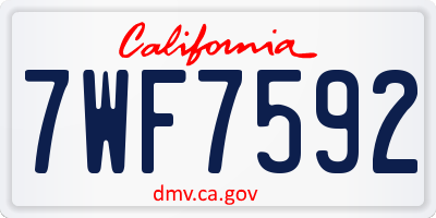 CA license plate 7WF7592