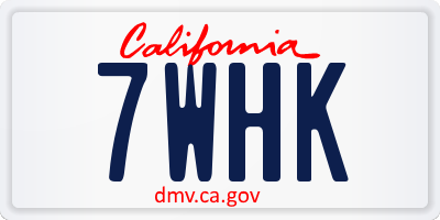 CA license plate 7WHK