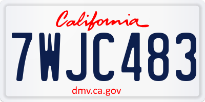 CA license plate 7WJC483