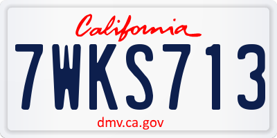 CA license plate 7WKS713