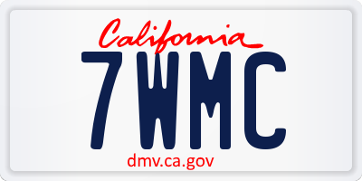 CA license plate 7WMC