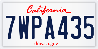 CA license plate 7WPA435