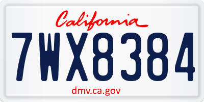 CA license plate 7WX8384