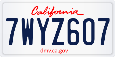 CA license plate 7WYZ6O7