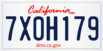 CA license plate 7X0H179