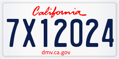 CA license plate 7X12024