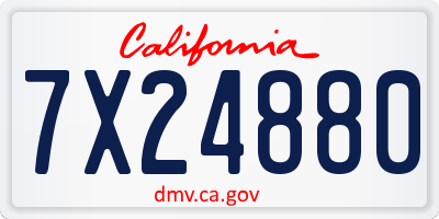 CA license plate 7X24880