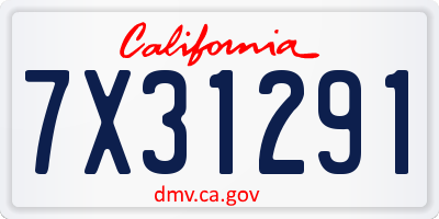 CA license plate 7X31291