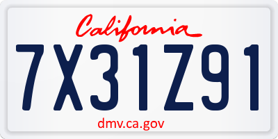 CA license plate 7X31Z91