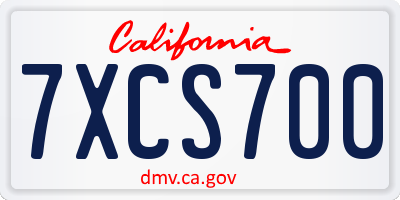 CA license plate 7XCS700