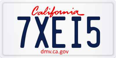 CA license plate 7XEI5