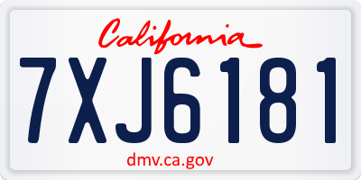 CA license plate 7XJ6181