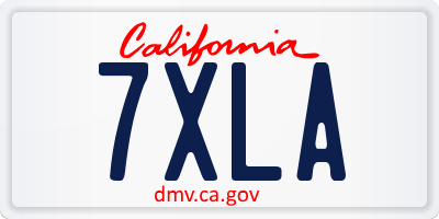 CA license plate 7XLA