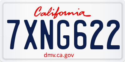 CA license plate 7XNG622