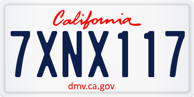 CA license plate 7XNX117