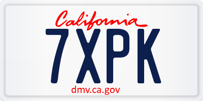 CA license plate 7XPK