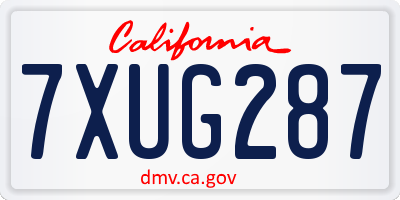 CA license plate 7XUG287