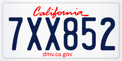 CA license plate 7XX852