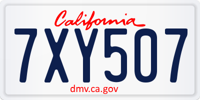 CA license plate 7XY507