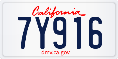 CA license plate 7Y916