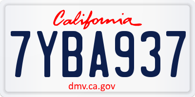 CA license plate 7YBA937
