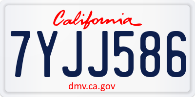 CA license plate 7YJJ586