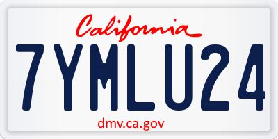 CA license plate 7YMLU24