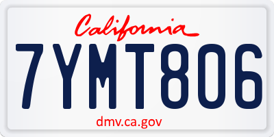 CA license plate 7YMT806