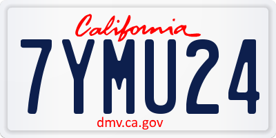 CA license plate 7YMU24