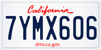 CA license plate 7YMX606