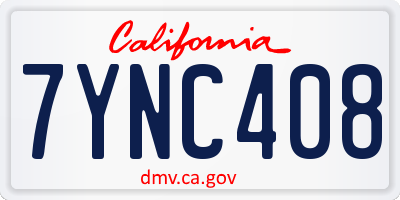 CA license plate 7YNC408