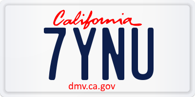 CA license plate 7YNU