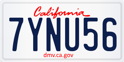 CA license plate 7YNU56