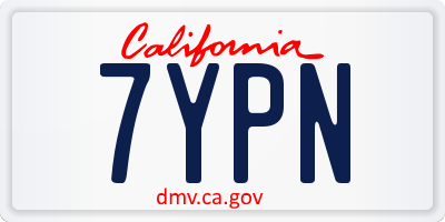 CA license plate 7YPN