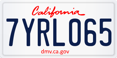 CA license plate 7YRL065