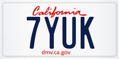 CA license plate 7YUK