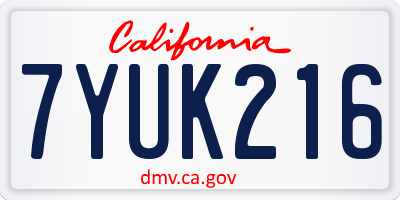 CA license plate 7YUK216