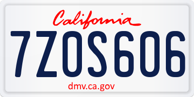 CA license plate 7Z0S606