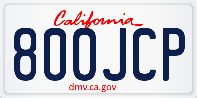 CA license plate 800JCP