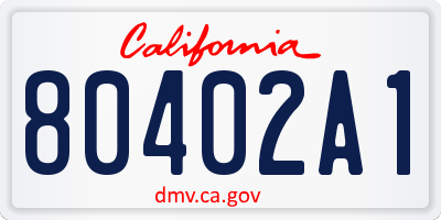 CA license plate 80402A1