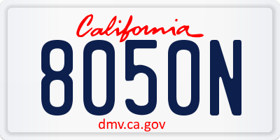 CA license plate 8050N