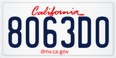 CA license plate 8063DO