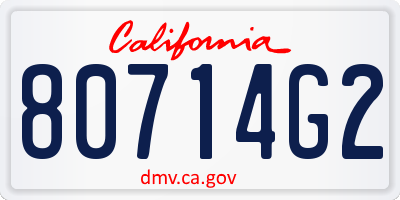 CA license plate 80714G2